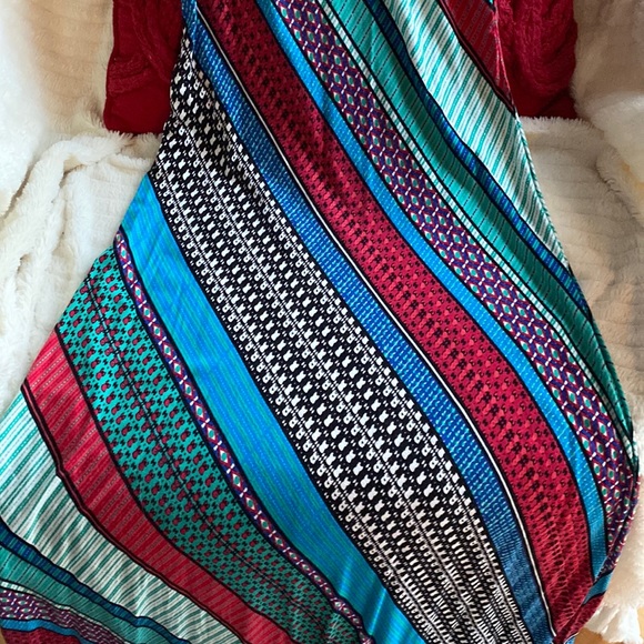 Calvin Klein Beautiful Print A Line Maxi Stretch Dress - Picture 4 of 16